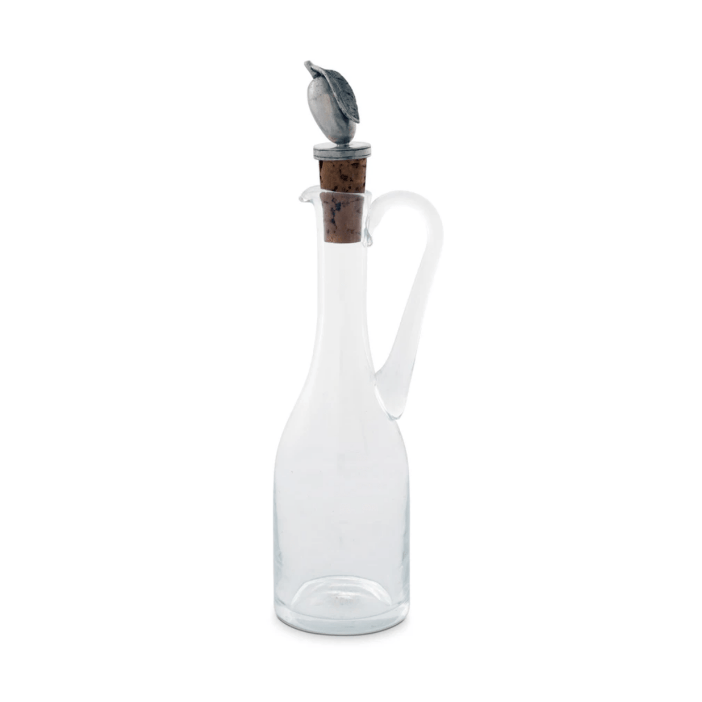 Cruet Bottle with Pewter Olive Head Cork Stopper