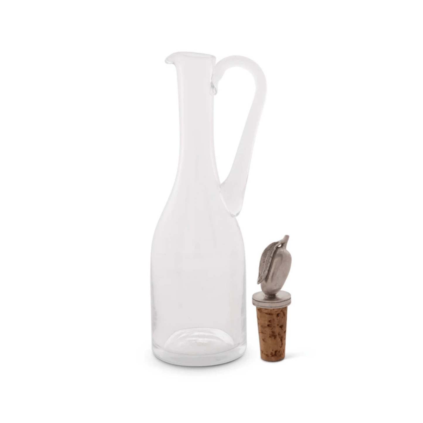 Cruet Bottle with Pewter Olive Head Cork Stopper